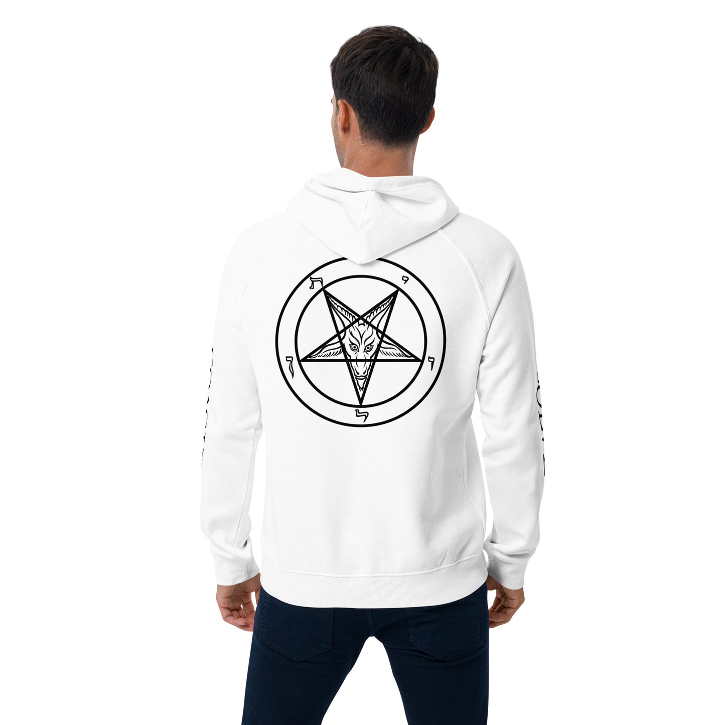 Unisex eco raglan Baphomet hoodie