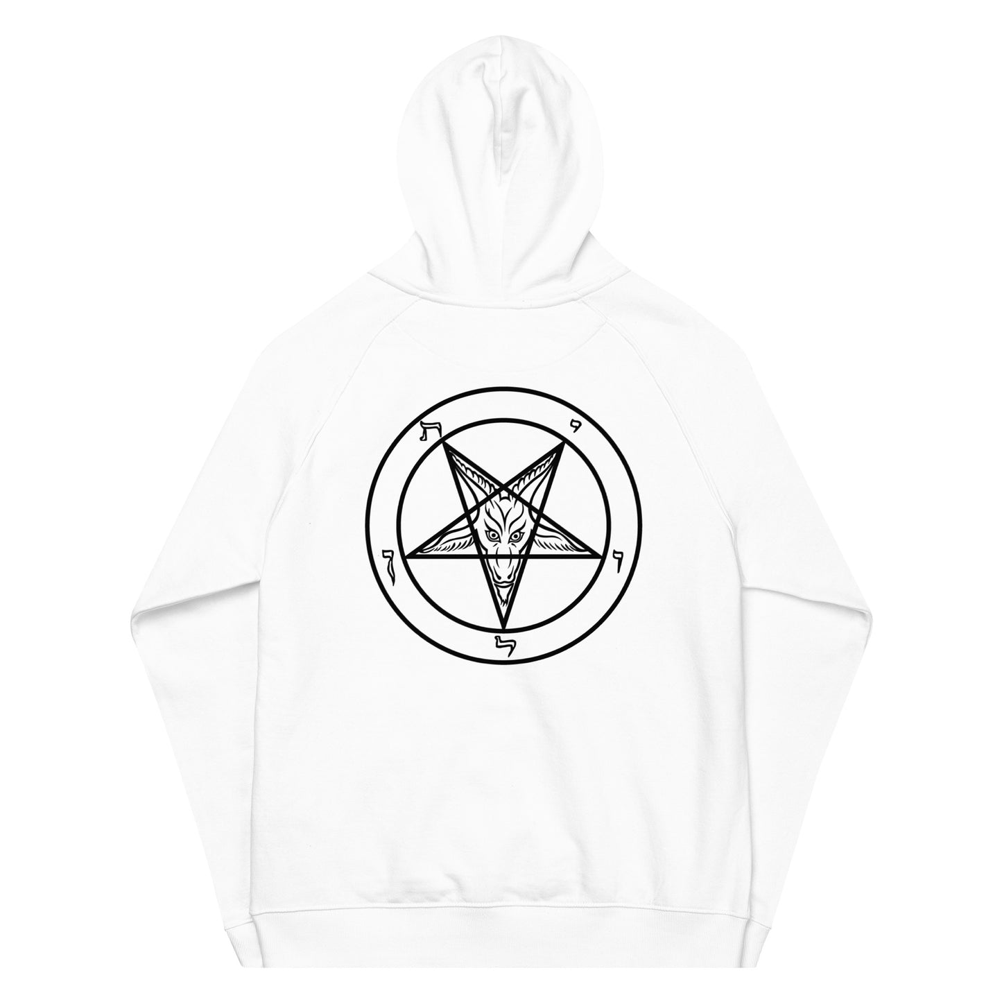 Unisex eco raglan Baphomet hoodie