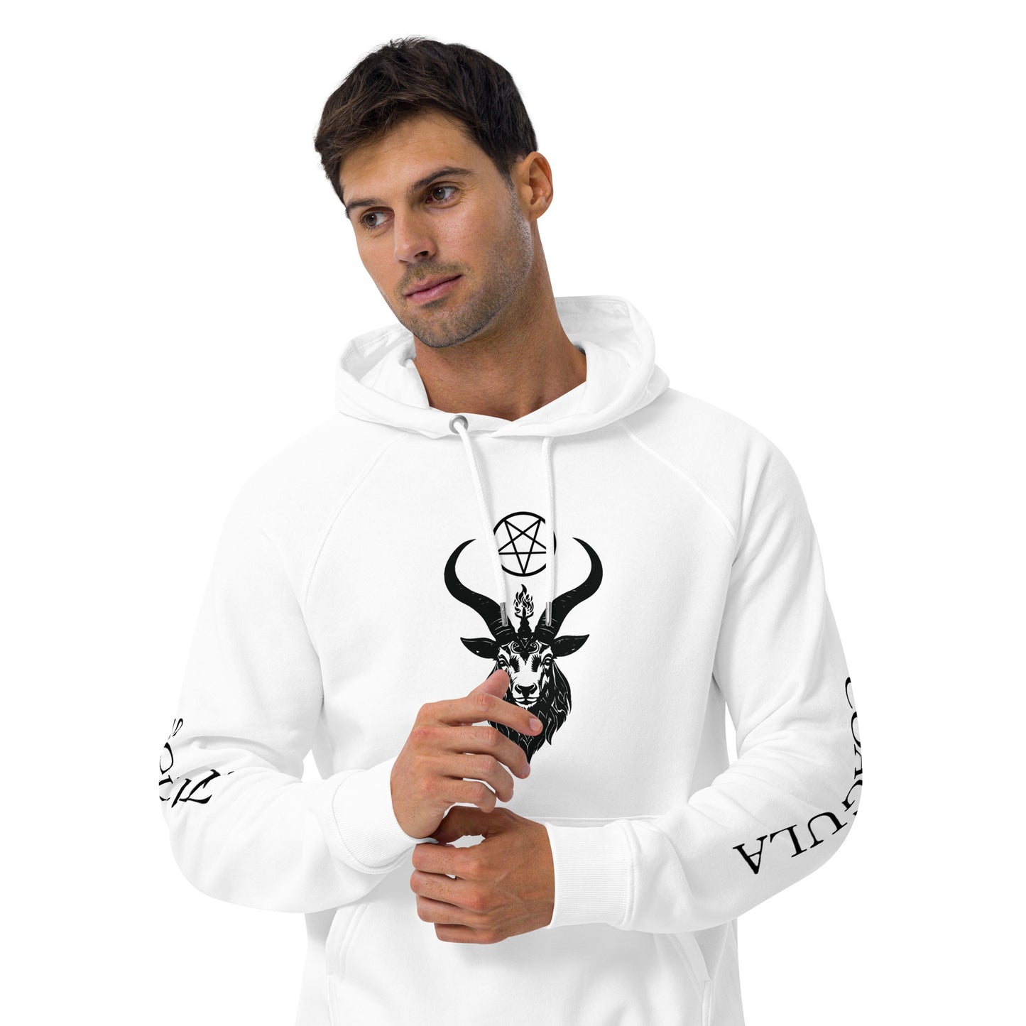 Unisex eco raglan Baphomet hoodie