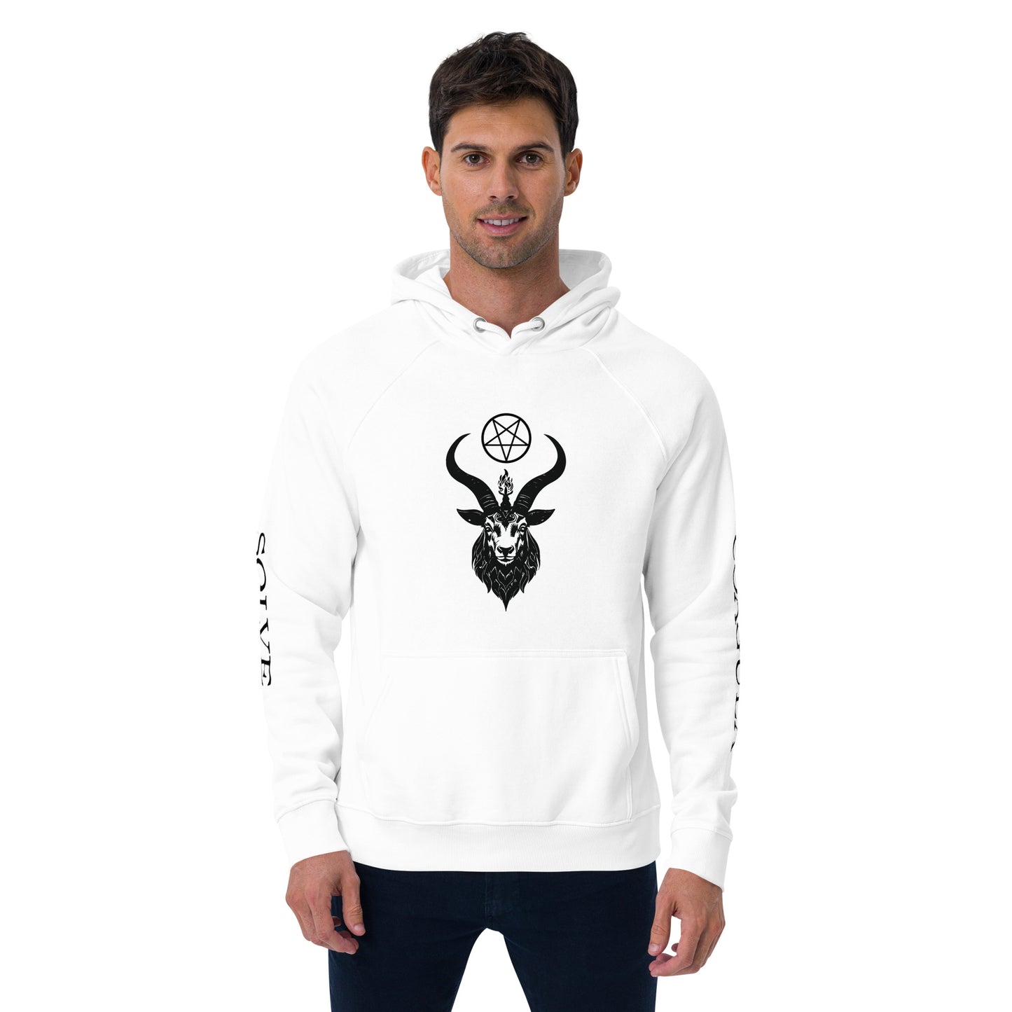 Unisex eco raglan Baphomet hoodie