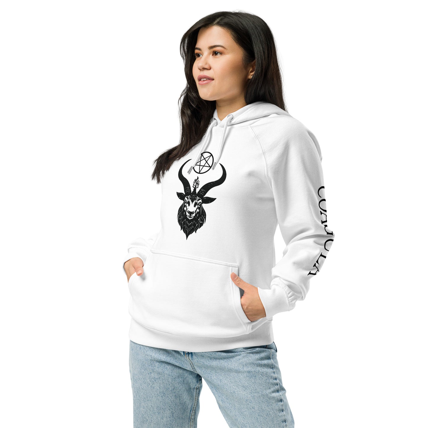 Unisex eco raglan Baphomet hoodie