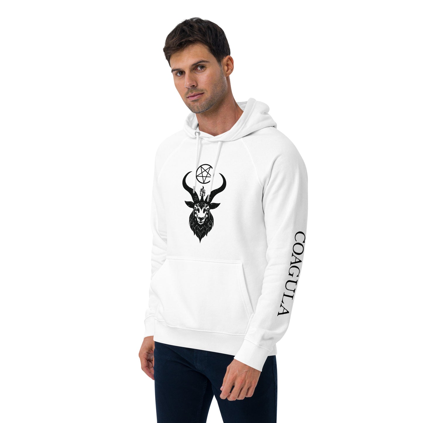 Unisex eco raglan Baphomet hoodie