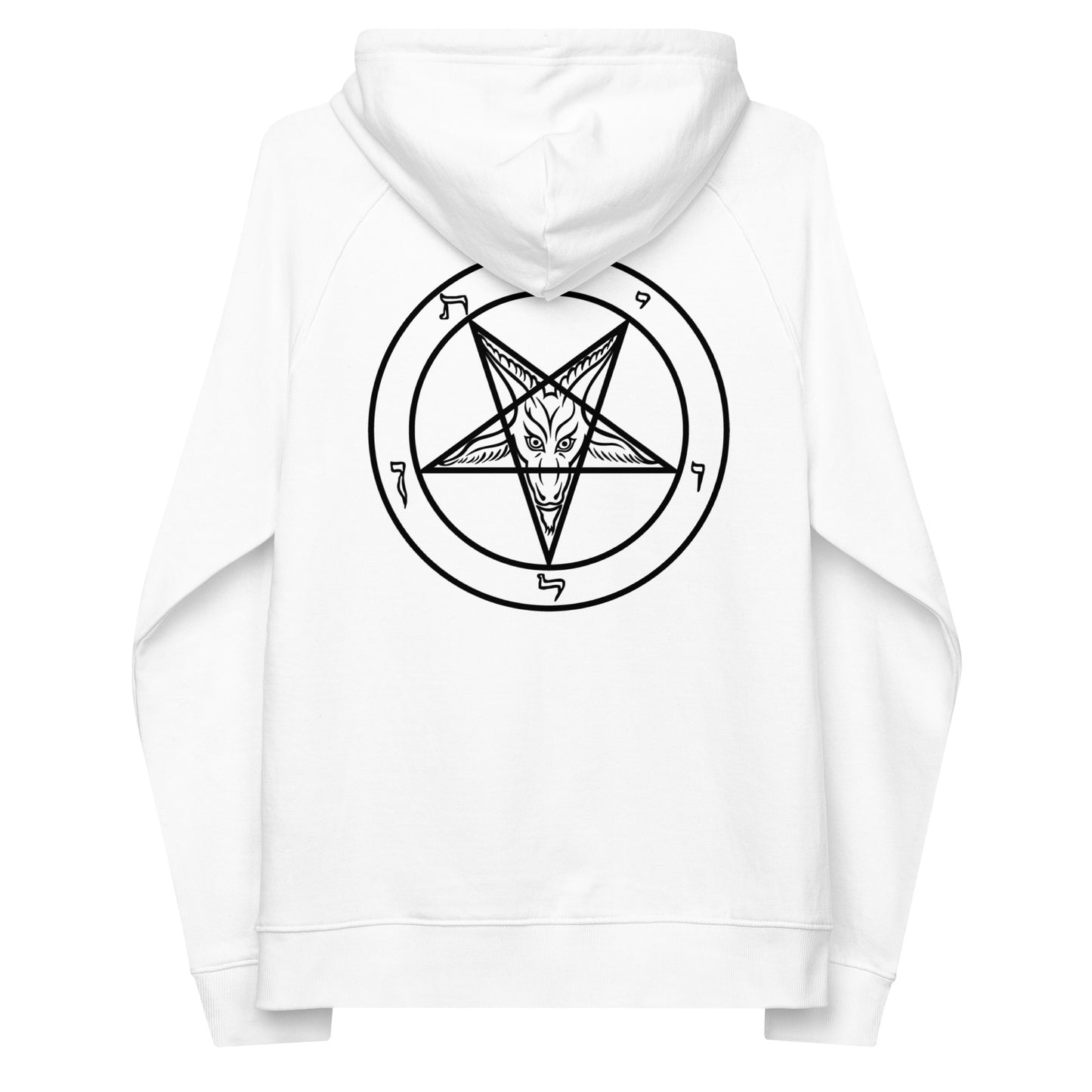Unisex eco raglan Baphomet hoodie