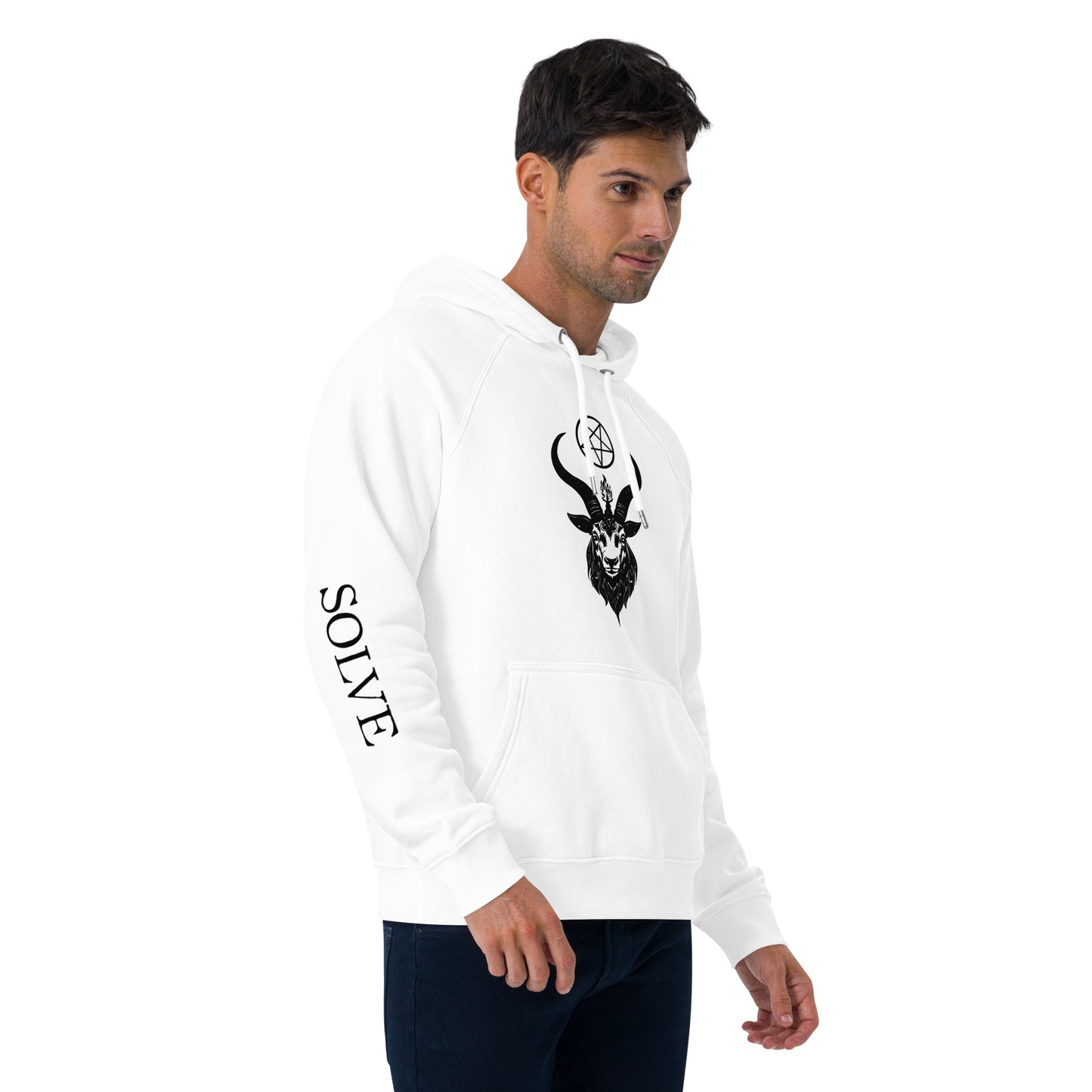 Unisex eco raglan Baphomet hoodie
